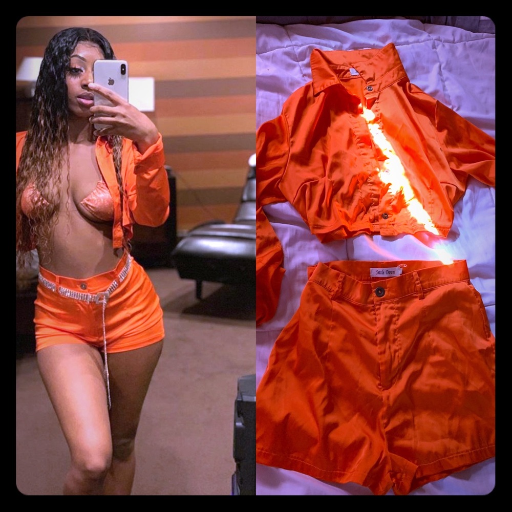 A 2 piece shorts set (bra does not come with it)